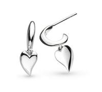 Desire Kiss Blush Mini Heart Hoop Drop Earrings - Sterling Silver With 18ct Rose Gold Drop Earrings. A Timeless Heart Design, Symbolising Love and Togetherness, Romantic Gift for Any Special day