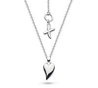 Kit Heath Desire Kiss Mini Heart Necklace - Sterling Silver, Delicate Heart Pendant, Timeless Design, Perfect for Everyday Wear, Gift for Her