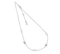 Kit Heath Desire Kiss Pearl Rhodium Plated 18" Station Necklace 90515FP - Sterling Silver / Rhodium Plated