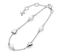 Kit Heath Desire Kiss Pearl Rhodium Plated 7.5" Station Bracelet 70515FP - Sterling Silver / Rhodium Plated