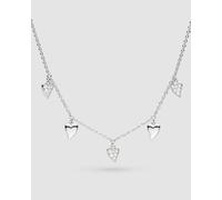 Kit Heath Desire Kiss Precious Dangly 17" Necklace | Acotis - Rhodium Plated,Sterling Silver