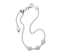 Kit Heath Desire Kiss Precious Pavé Rhodium Plated Heart Triplet 7" Slider Bracelet 70511WT - Sterling Silver / Rhodium Plated