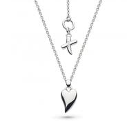 Kit Heath Desire Kiss Mini Heart Necklace - Sterling Silver, Delicate Heart Pendant, Timeless Design, Perfect for Everyday Wear, Gift for Her