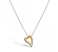 Desire Love Story Golden Heart Necklace - Sterling Silver with Gold Plate, Heart Pendant with Timeless Design. A meaningful piece for any occasion