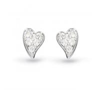 Kit Heath Desire Cherish Precious Pavé Heart Stud Earrings - Sterling Silver with Pavé Detailing, Timeless Heart Design, Perfect for Adding a Touch of Sparkle to Your Style