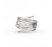 Kit Heath Entwine Helix Wrap Grande Ring 20236RP - Classic Look | Acotis - Size P - Sterling Silver / Rhodium Plated
