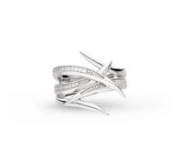 Kit Heath Entwine Helix Wrap Pavé Ring, Size M- Sterling Silver, Sparkling Twist Design, Elegant & Modern. A dazzling twist to cherish
