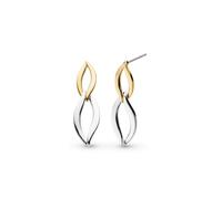 Kit Heath Entwine Twine Link Drop Earrings - Sterling Silver Drop Earrings with Twisting Linked Design, Accented in 18ct Yellow and Rose Gold Plate for a Contemporary Mixed Metal Look