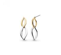 Kit Heath Entwine Twine Link Golden Drop Earrings 61142GRP - Exclusive - Sterling Silver / Rhodium Plated / 18ct Gold Plated