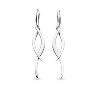 Kit Heath Entwine Twine Twist Drop Earrings - Sterling Silver, Unique Twist Design, Perfect for Adding a Contemporary and Dynamic Touch to Your Style