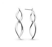 Kit Heath Entwine Twine Twist Duo Link Drop Earrings 60229RP - Refined - Sterling Silver / Rhodium Plated