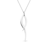 Kit Heath Entwine Twine Twist Grande Necklace - Sterling Silver & Rhodium Plate, Sculptural Twist Design, A Timeless Statement Piece.