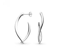 Kit Heath Entwine Twine Twist Link Grande Hoop Earrings 60228RP - Classic - Sterling Silver / Rhodium Plated