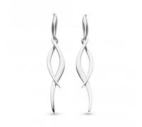 Kit Heath Entwine Twine Twist Drop Earrings - Sterling Silver, Unique Twist Design, Perfect for Adding a Contemporary and Dynamic Touch to Your Style