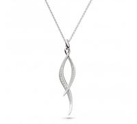 Kit Heath Entwine Twine Twist Pavé Necklace - Sterling Silver with Sparkling Pavé Detailing, Elegant Twist Design. A refined piece to add sophistication to your jewellery collection