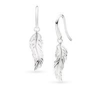 Kit Heath Feather Wisp Rhodium Plated Drop Earrings 60316RP - - Sterling Silver / Rhodium Plated