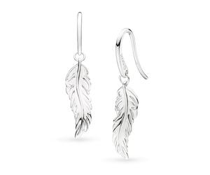 Kit Heath Feather Wisp Drop Earrings - Sterling Silver, Flowing Feather Design