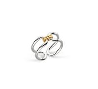 Kit Heath Marina Rope Bar Link Golden Ring 21091GR - Elegant - Size N - Sterling Silver / Rhodium Plated / Gold Plated