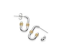 Kit Heath Marina Rope Bar Link Golden Semi Hoop Studs 41092GRP - Sterling Silver / Rhodium Plated / Gold Plated