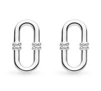 Kit Heath Marina Rope Bar Link Stud Earrings, Silver