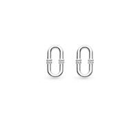 Kit Heath Marina Rope Bar Link Stud Earrings - Sterling Silver Nautical Oval Rope-Inspired Design, Blending Maritime Heritage with Modern Elegance