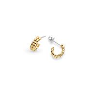 Kit Heath Marina Rope Golden Semi Hoop Studs 41071GRP - Sterling Silver / Rhodium Plated / Gold Plated