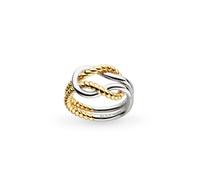 Kit Heath Marina Rope Knot Golden Ring 21071GR - Elegant Styling - Size S - Sterling Silver / Rhodium Plated / Gold Plated