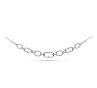 Kit Heath Marina Rope Link Duo Graduated Chain 18" Necklace - Sterling Silver / Rhodium Plated