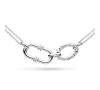 Kit Heath Marina Rope Link Duo Grande Twin Chain Necklace - Sterling Silver Necklace Featuring Twin Chains and Intertwined Rope Link Pendant Inspired by Maritime Heritage