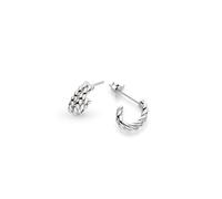 Kit Heath Marina Rope Semi Hoop Studs 41071RP - Distinctive - Sterling Silver / Rhodium Plated