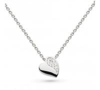 Kit Heath Miniature Sweet Heart Pavé Necklace - Sterling Silver with Pavé Detailing, Delicate Heart Design, Perfect for Adding Subtle Sparkle to Your Look or Gifting to Someone Special
