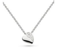 Kit Heath Miniature Sweet Heart Pavé Necklace - Sterling Silver with Pavé Detailing, Delicate Heart Design, Perfect for Adding Subtle Sparkle to Your Look or Gifting to Someone Special
