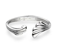 Kit Heath Océane Shell Echo Rhodium Plated Grande Hinged Bangle - Size S/M - Sterling Silver / Rhodium Plated
