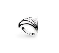 Kit Heath Océane Shell Echo Rhodium Plated Grande Ring 21215RP - - Size S - Sterling Silver / Rhodium Plated