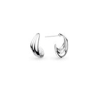Kit Heath Océane Shell Wave Rhodium Plated Semi Hoop Stud - Sterling Silver / Rhodium Plated