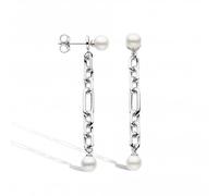 Kit Heath Revival Astoria Figaro 18ct Gold Plated Pearl Earrings 50434FP - Rhodium Plated / Sterling Silver / Pearl