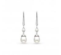 Kit Heath Revival Astoria Glitz Pearl Drop Earrings 50433FPC - Sterling Silver / Rhodium Plated / Pearl / Zirconia