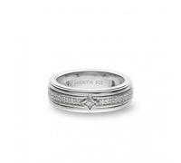 Kit Heath Revival Astoria Starburst Zirconia Rhodium Plated Spinner Ring - Size P - Sterling Silver / Rhodium Plated / Zirconia