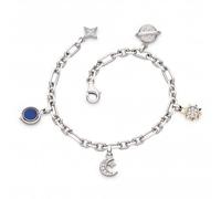 Kit Heath Revival Céleste Lapis Golden Multi Charm Figaro Bracelet - Sterling Silver / Rhodium Plated / Gold Plated / Stone / Zirconia