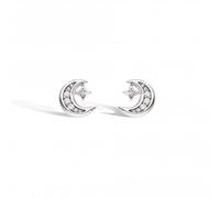 Kit Heath Revival Celeste Pavé Zirconial Moon Stud Earrings 30492CZ - Rhodium Plated / Sterling Silver / Zirconia