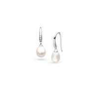 Kit Heath Revival Classic Pearl Glitz Zirconia Rhodium Plated Drop Earrings 50425FPC - Sterling Silver / Rhodium Plated