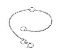Kit Heath Rhodium Plate Rounded Box Chain Extender 4" (2"+2") - Sterling Silver / Rhodium Plated