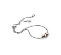 Kit Heath Rhodium Plated Sterling Silver and 18ct Gold Plate Coast Tumble Toggle Bracelet Silver