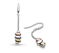 Kit Heath Rhodium Plated Sterling Silver and 18ct Gold Plate Coast Tumble Trio Drop Earrings Silver