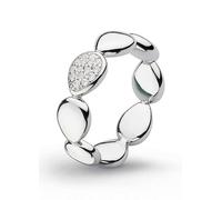 Kit Heath Rose Gold Coast Pebble Glisten Zirconia Rhodium Ring 10188CZ - - Size Q - Sterling Silver / Rhodium Plated