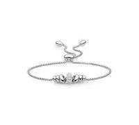 Kit Heath Rhodium Plated Sterling Silver and Pave Cubic Zirconia Coast Tumble Glisten Toggle Bracelet Silver