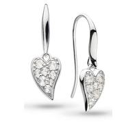 Kit Heath Rhodium Plated Sterling Silver and White Topaz Desire Precious Heart Drop Earrings Silver