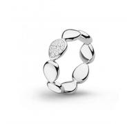 Kit Heath Rose Gold Coast Pebble Glisten Zirconia Rhodium Ring 10188CZ - - Size M - Sterling Silver / Rhodium Plated