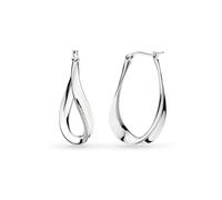 Kit Heath Serenity Grande Drop Hoops 61185RP - Timeless Design | - Sterling Silver / Rhodium Plated