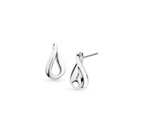 Kit Heath Serenity Loop Rhodium Plated Grande Stud Earrings - Sterling Silver / Rhodium Plated